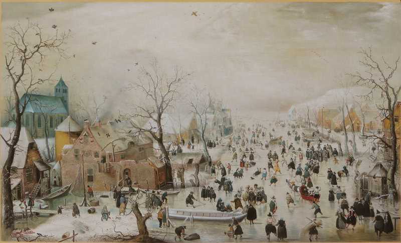 Reproduction du tableaux d'Hendrick Avercamp Paysage d'hiver (Winterlandschap met schaatsers)