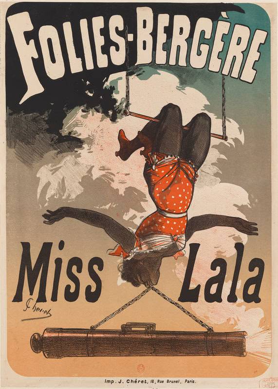 UNe affiche publicitaire de miss La La au folies bergères
