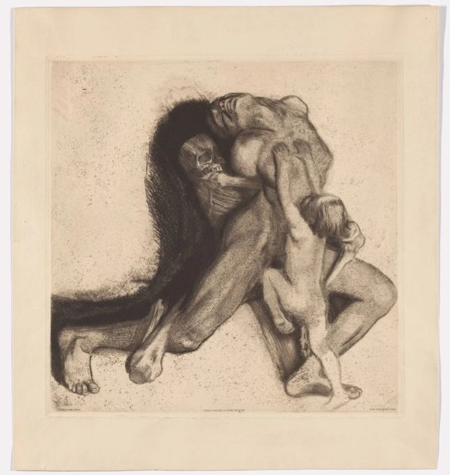 Käthe Kollwitz, La Mort et la Femme (1910)