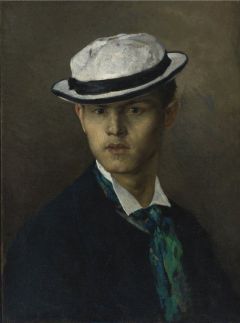 Bastien-lepage Jules Portrait Of A Man With A Boater