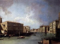 Canaletto, Grand canal face au nord depuis le pont du Rialto