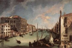 Canaletto, Grand canal regardant à l'est du Campo san Vio
