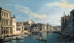 Canaletto, Venise- Le Grand Canal du Palazzo Flangini à l'église de San Marcuola