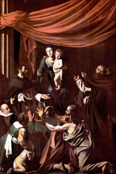 Caravage, La Madone du rosaire