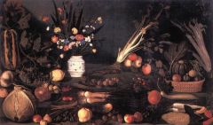 Caravage, Nature morte aux fleurs et fruits