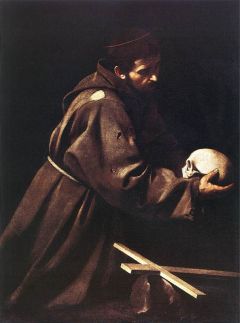 Caravage, Saint François en méditation