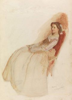 Cowper Frank Cadogan Fanny Sketch Of A Girl In Crinoline Dress 1903