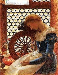 Cowper Frank Cadogan Margaret Alone At Her Spinning Wheel 1907