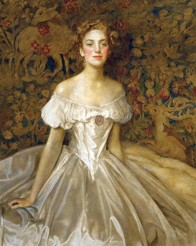 Peinture sur toile, reproduction de Cowper Frank Cadogan Portrait Of Elizabeth Witts Daughter Of Frederick Vavasour Broom Witts qualité musée