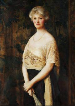 Cowper Frank Cadogan Portrait Three Quarter Length Of Mrs E.h. Evans-combe Wearing Evening Dress 1920