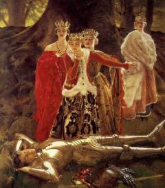 Cowper Frank Cadogan The Four Queens Find Lancelot Sleeping Ca. 1910