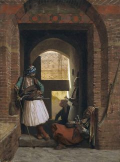 Gerome Jean-leon Corps De Garde D Arnautes Au Caire 1861