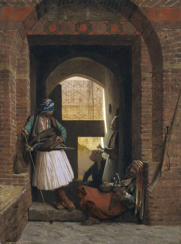 Peinture sur toile, reproduction de Gerome Jean-leon Corps De Garde D Arnautes Au Caire 1861 qualité musée