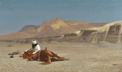 Gerome Jean-leon Rider And His Steed In The Desert 1872