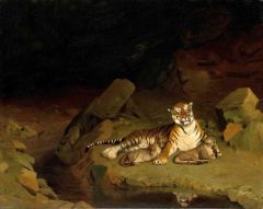 Gerome Jean-leon Tiger And Cubs Ca. 1884