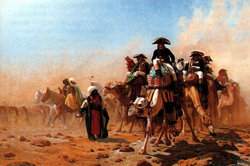 Peinture sur toile, reproduction de JL Gérome, Napoléon et ses généraux en Egypte qualité musée