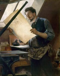 Mathey Paul Felicien Rops In His Studio
