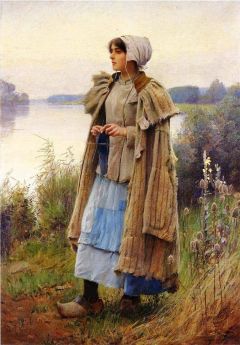 Pearce Charles Sprague Knitting In The Fields Ca. 1890