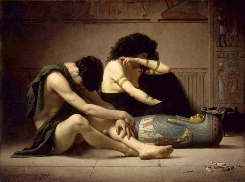 Peinture sur toile, reproduction de Pearce Charles Sprague Lamentations Over The Death Of The First-born Of Egypt 1877 qualité musée