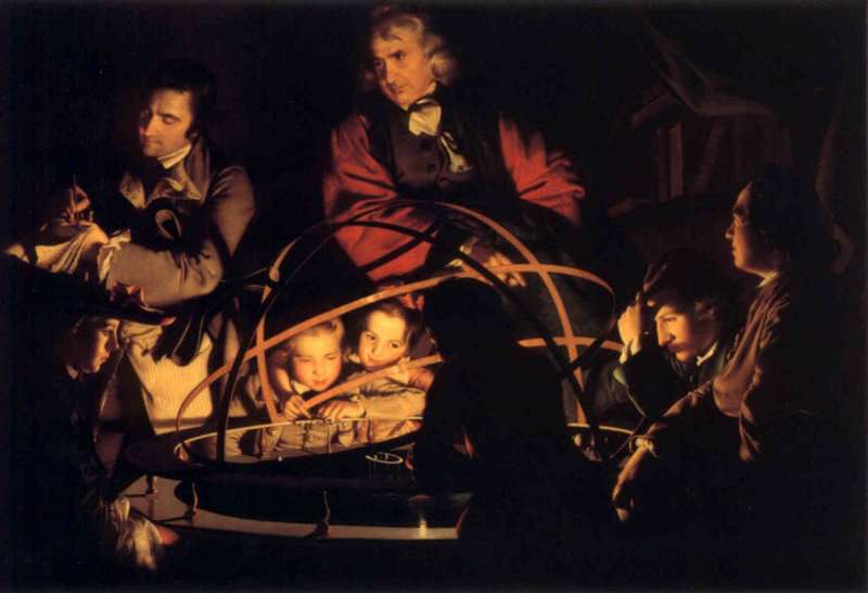 Peinture sur toile, reproduction de Wright Of Derby Joseph A Philosopher Giving A Lecture On The Orrery 1766 qualité musée