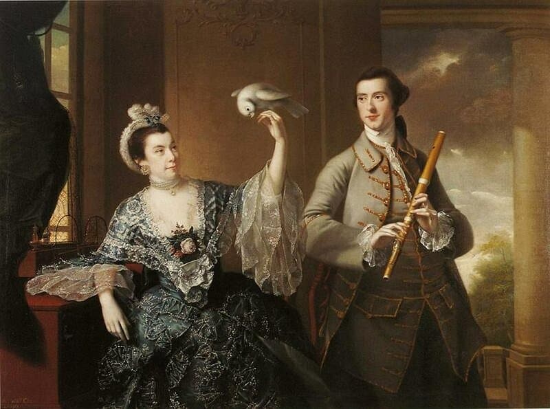 Peinture sur toile, reproduction de Wright Of Derby Joseph Mr And Mrs William Chase. Ca. 1762-63 qualité musée