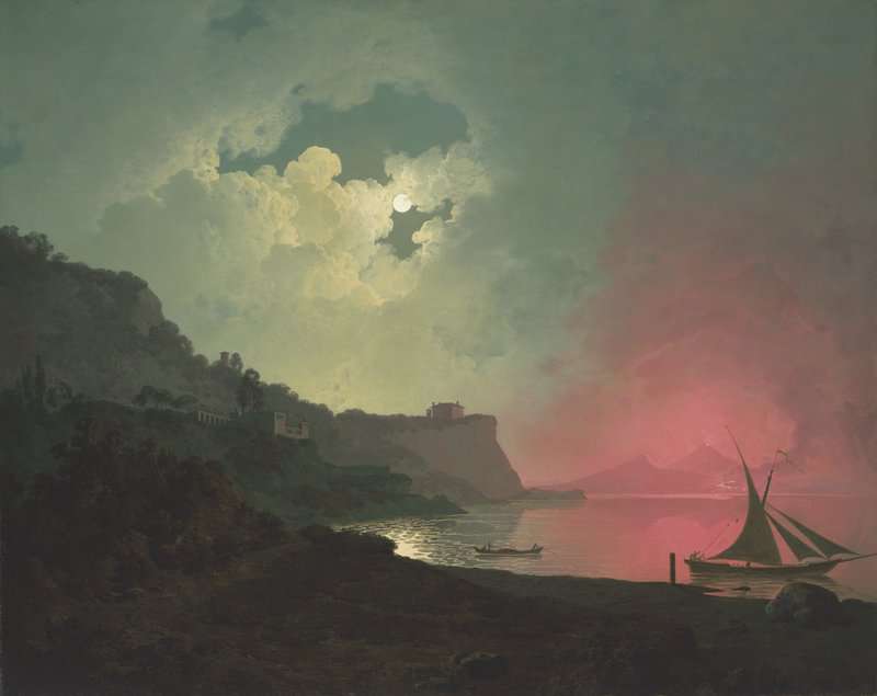 Peinture sur toile, reproduction de Wright Of Derby Joseph Vesuvius In Eruption Viewed From Posillipo 1789 qualité musée