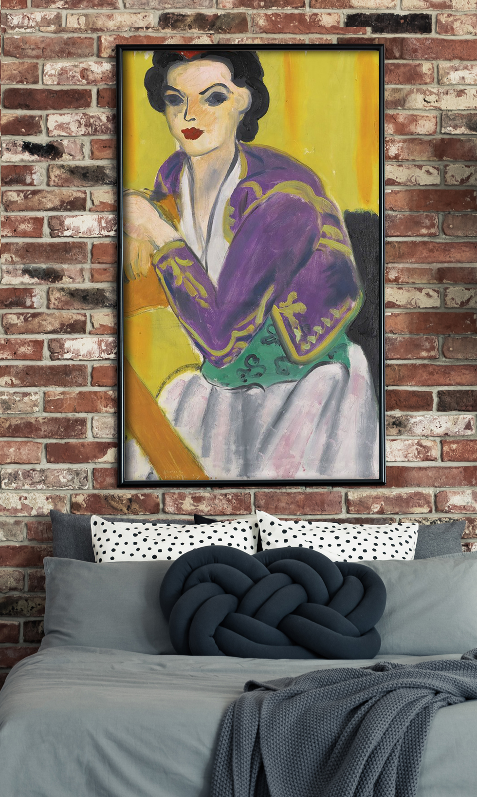 Peinture sur toile, reproduction de Henri Matisse, Boléro Violet - 1937 qualité musée en situation