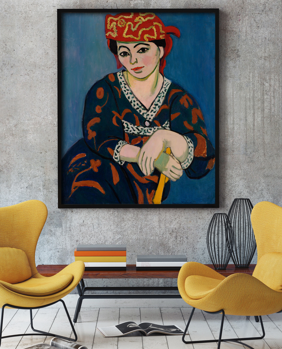 Peinture sur toile, reproduction de Matisse, Madras Rouge qualité musée en situation