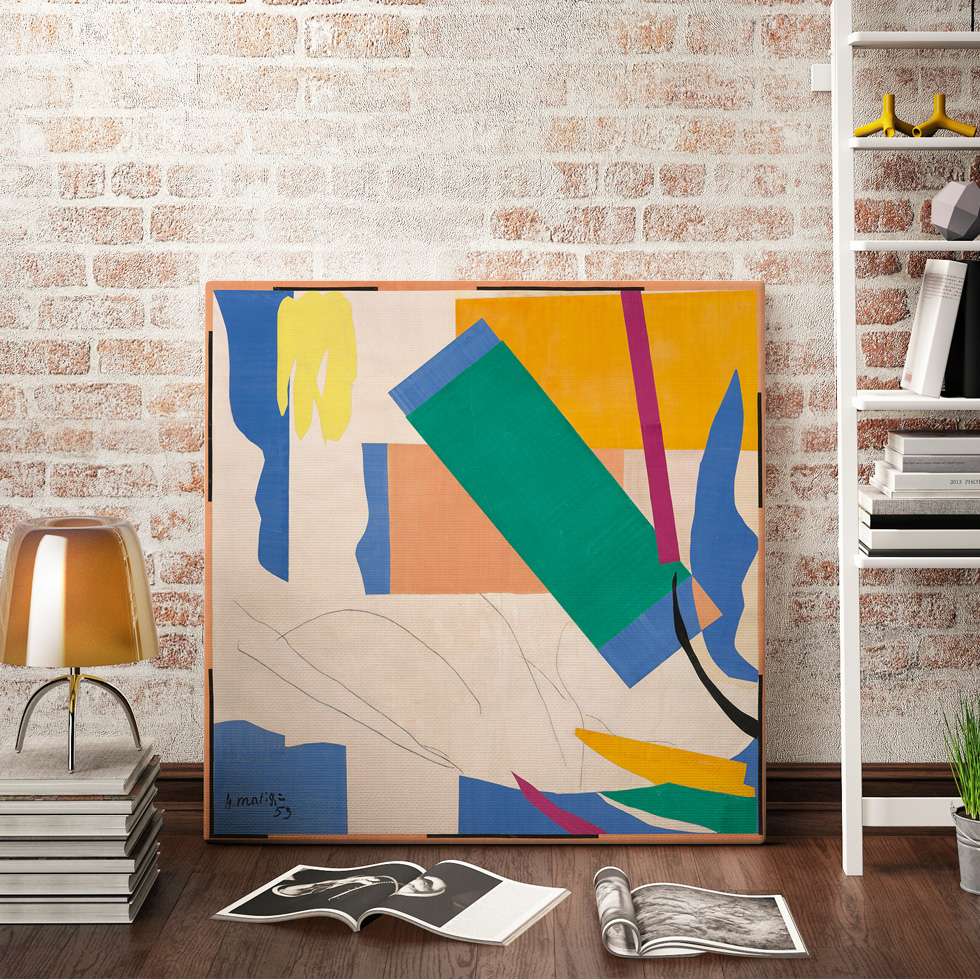 Peinture sur toile, reproduction de Matisse, Memoire d'Océanie qualité musée en situation