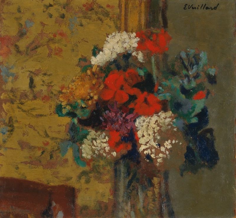 Peinture sur toile, reproduction de Édouard Vuillard, Géraniums et Boules de Neige, c. 1910 qualité musée