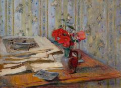 Édouard Vuillard, Pot de fleurs et papiers, 1904