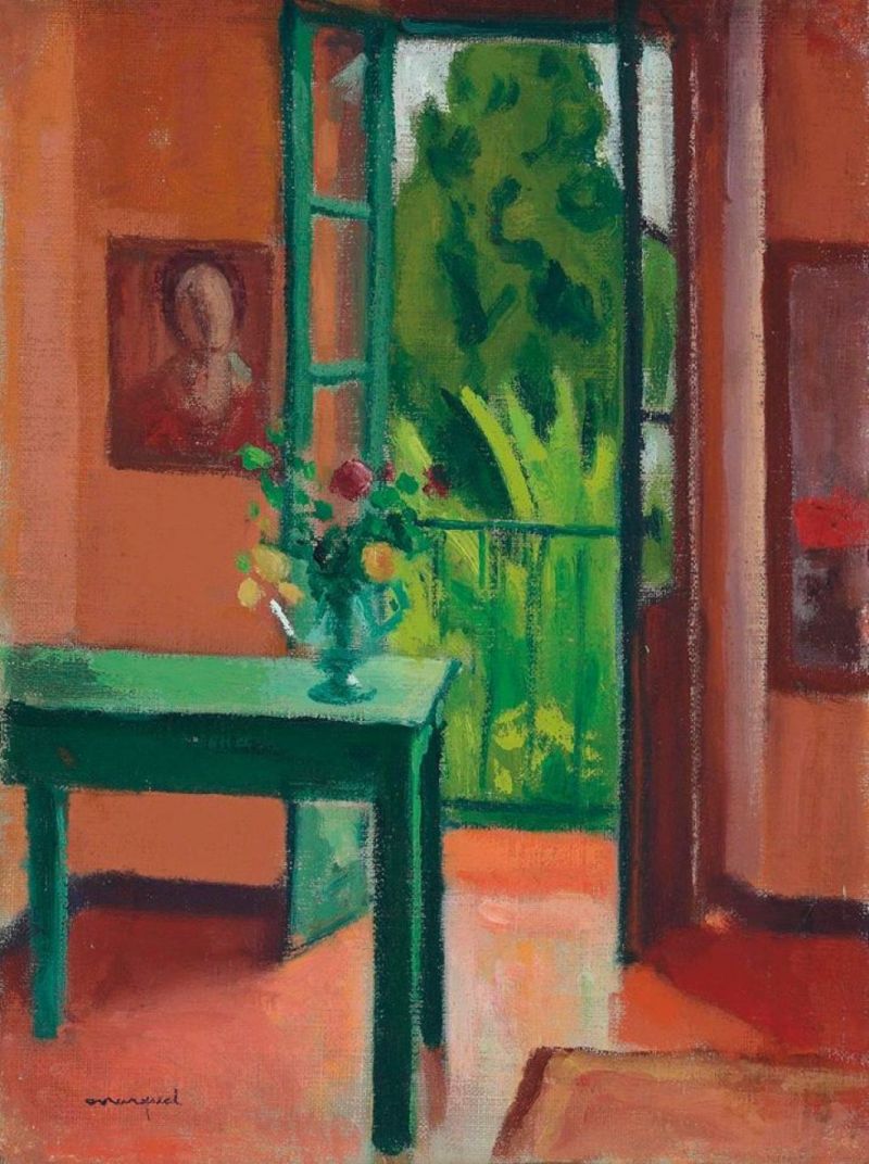Peinture sur toile, reproduction de Albert Marquet - La Chambre Rose C. 1945 qualité musée