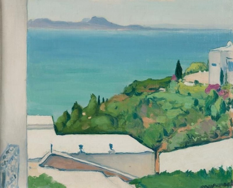 Peinture sur toile, reproduction de Albert Marquet, La villa Erlanger à Sidi Bou Saïd, 1923 qualité musée