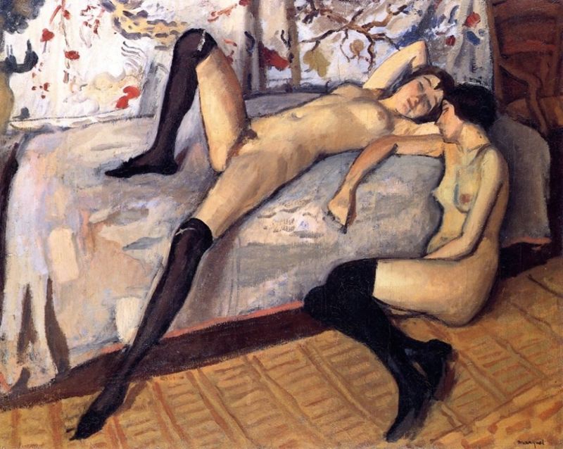 Peinture sur toile, reproduction de Albert Marquet Les Deux Amies 1912 qualité musée