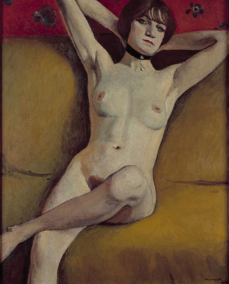 Peinture sur toile, reproduction de Albert Marquet Nude On A Divan 1912 qualité musée