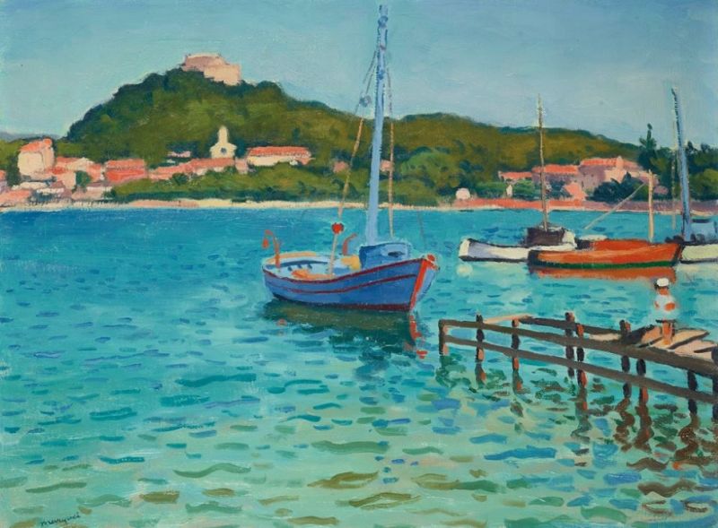 Peinture sur toile, reproduction de Albert Marquet Porquerolles Apres-midi D Ete 1939 qualité musée