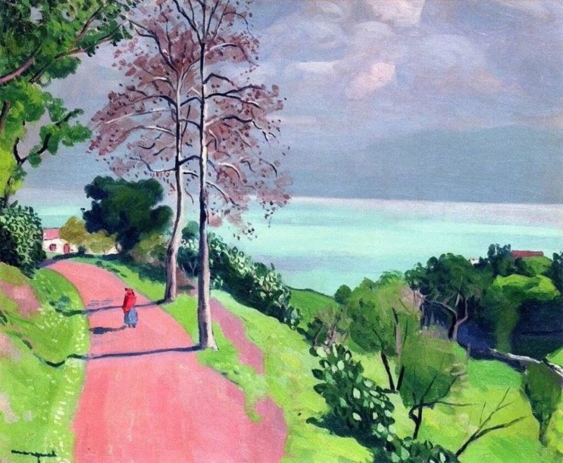 Peinture sur toile, reproduction de Albert Marquez La Via Per Bugie - 1925 qualité musée
