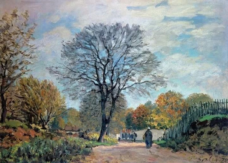 Peinture sur toile, reproduction de Alfred Sisley, A Road in Seine et Marne, 1875 qualité musée