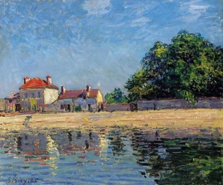 Peinture sur toile, reproduction de Alfred Sisley Bords Du Loing Saint-mammes 1885 qualité musée