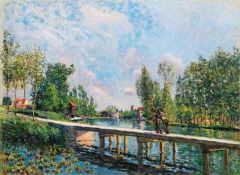 Alfred Sisley, La Passerelle, Tow Path on the Loing Canal, 1886