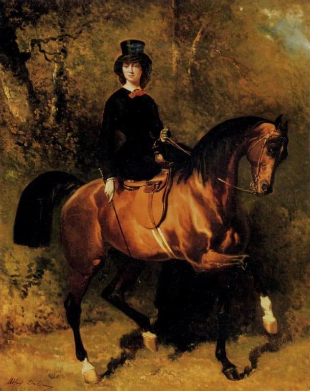 Peinture sur toile, reproduction de Amazone Au Bois De Boulogne Par Alfred De Dreux qualité musée