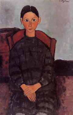 Amedeo Modigliani A Young Girl With A Black Overall 1918