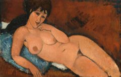 Amedeo Modigliani, Nu Sur Un Coussin Bleu