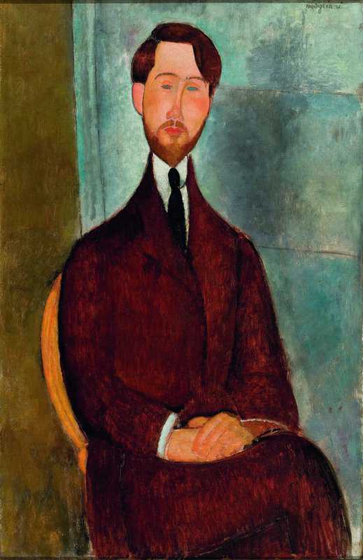 Peinture sur toile, reproduction de Amedeo Modigliani, Portrait de Léopold Zborowski qualité musée