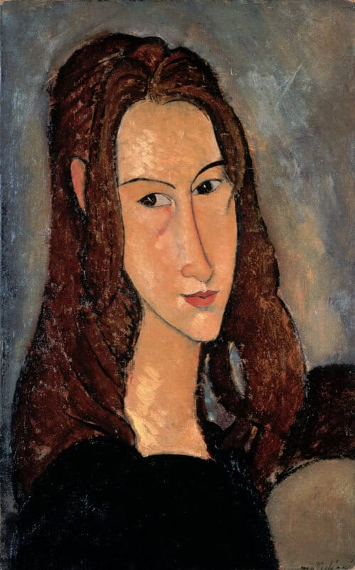 Peinture sur toile, reproduction de Amedeo Modigliani, Tête de Jeanne Hébuterne vers la droite qualité musée