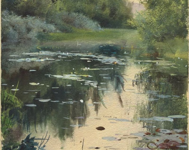 Peinture sur toile, reproduction de Anders Zorn, Study of Landscape from Mora, 1886 qualité musée