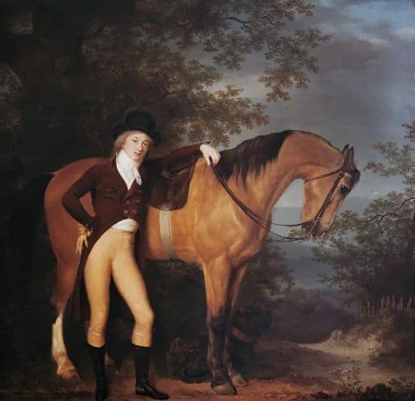 Peinture sur toile, reproduction de Auto-portrait Avec Le Cheval Par Jacques-laurent Agasse qualité musée