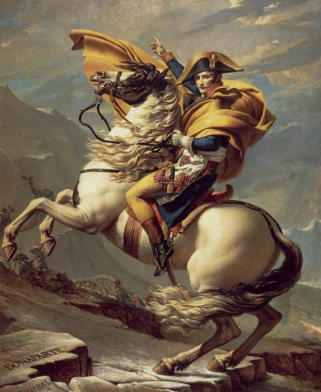 Peinture sur toile, reproduction de Bonaparte Franchissant Le Grand-saint-bernard Par Jacques Louis David qualité musée