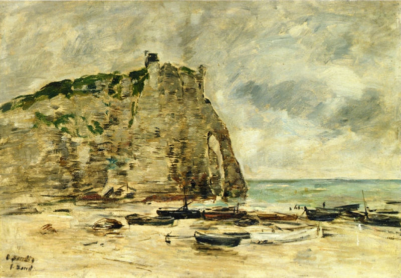 Peinture sur toile, reproduction de Boudin, Étretat, La Falaise d'Aval - 1892 qualité musée
