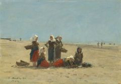 Boudin, Femmes sur la plage à Berck - 1881